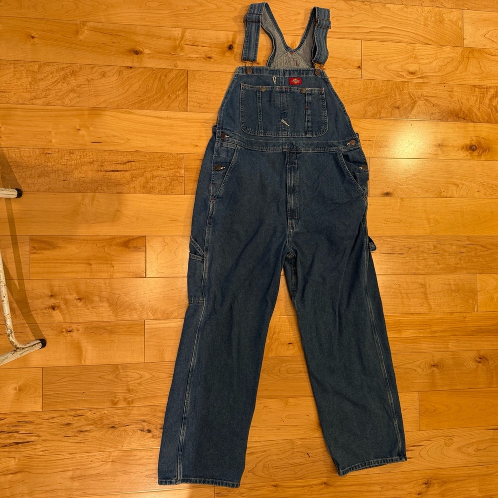 Dickies Men's Dark Blue Denim Overalls